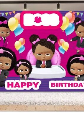 Boss-Baby Girls Backdrop